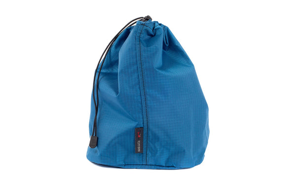 A Size 4 Cobalt (blue with light blue grid) 210 Cerylon Travel Stuff Sack.